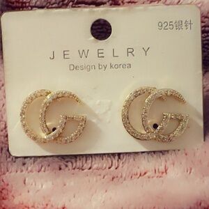 Elegant Gold-Tone Crystal Earrings